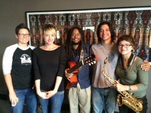 Mount Veritas Orchestra on Wednesday MidDay Medley, September 3, 2014 — with Ami Freeberg, Sarah Preston, Mũcũgũ Wahome, Evan Hoffman and Aryana Nemati.
