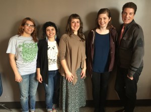 Johni Lacore, Monica George, Amber Hansen, studio guest, and Nico Gray